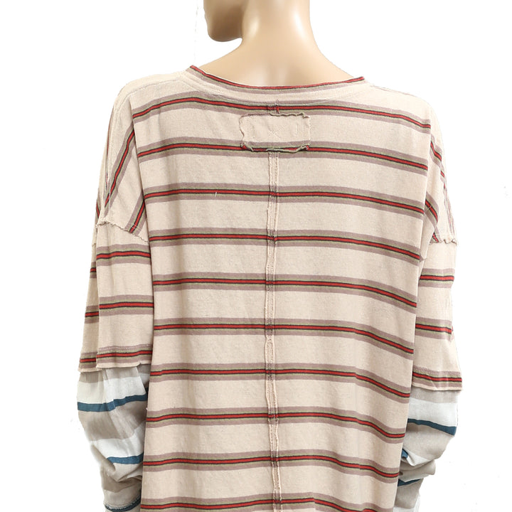Free People We The Free Nina Stripe Long-Sleeve Tee Tunic Top