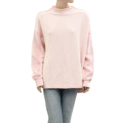 Free People We The Free Oversized Ribbed Pullover Sweatshirt Top