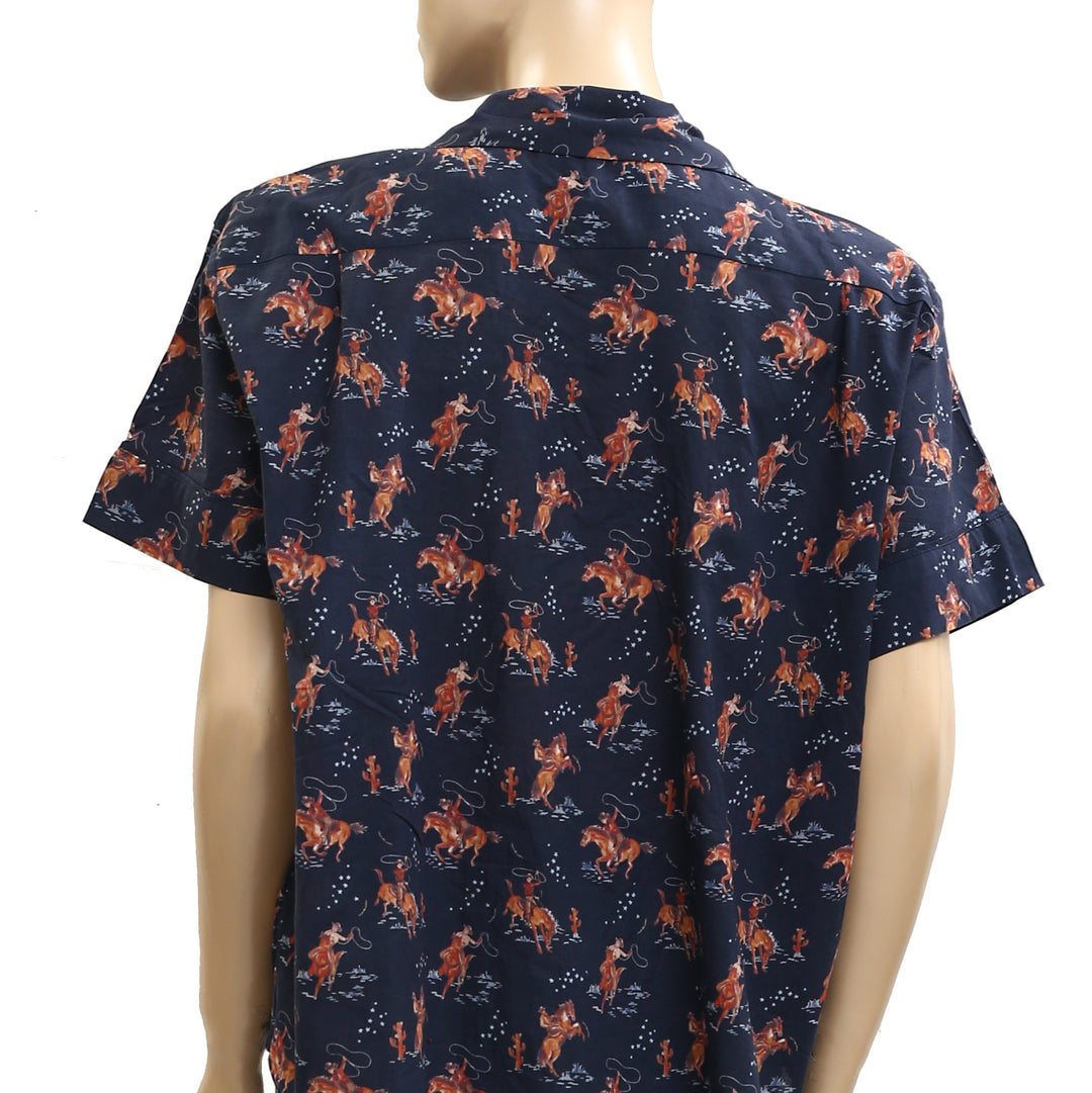 THE GREAT. The Short Sleeve Horse print Tunic Shirt Top