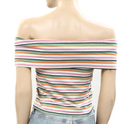 Maeve Anthropologie Off-The-Shoulder Shirt Blouse Top
