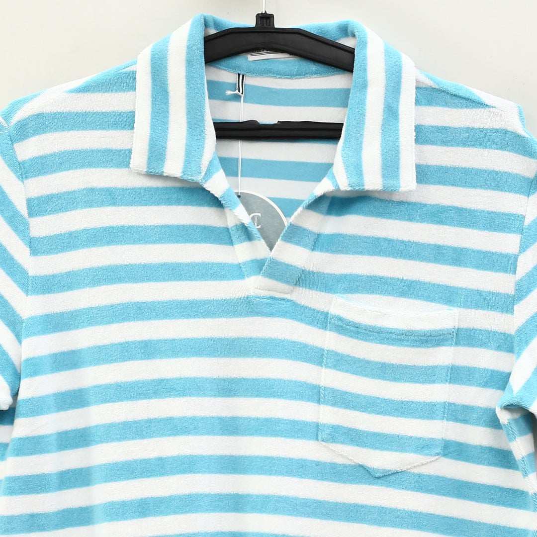 Criquet Terrycloth Striped Men's Polo T-Shirt