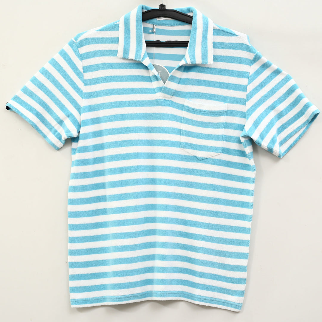 Criquet Terrycloth Striped Men's Polo T-Shirt