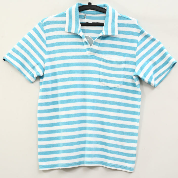 Criquet Terrycloth Striped Men's Polo T-Shirt