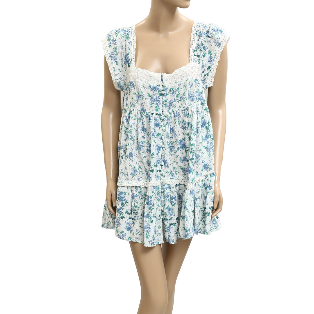 free people alessia mini dress Free People Alessia Mini Dress Pink Striped Buttondown Cotton Lined Small
