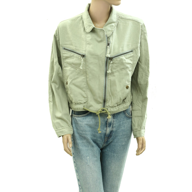 Anthropologie Pilcro Tidal Moto Utility Jacket Top