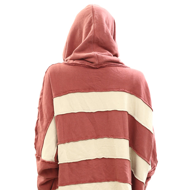 Free People Spotted In Stripes Pullover Hoodie Top