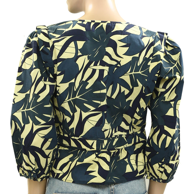 BA&SH Printed Cropped Blouse Top