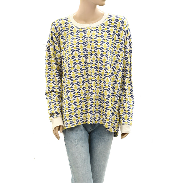 By Anthropologie Long-Sleeve Waffle Knit Pyjama Tunic Top