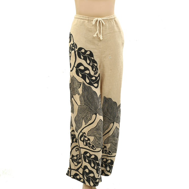 Anthropologie Grace Gillespie Linen Wide-Leg Pants