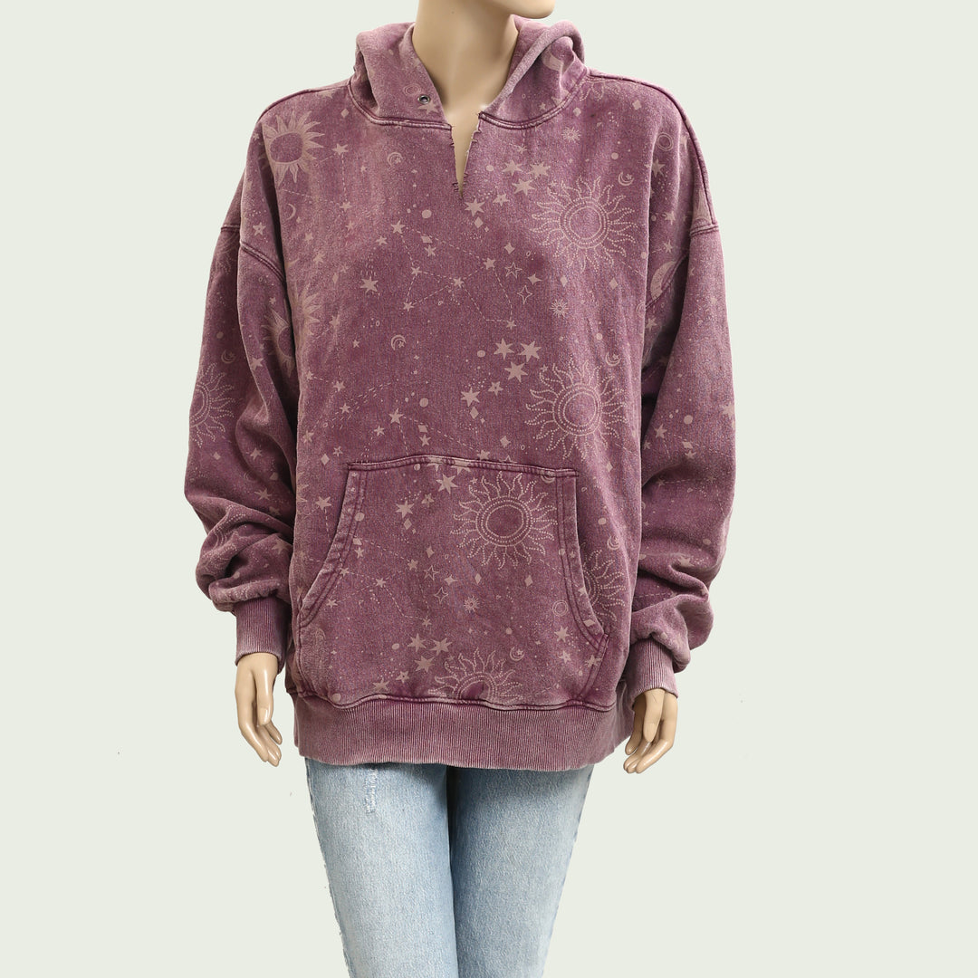Free People We The Free It's A Vibe Print Hoodie Top