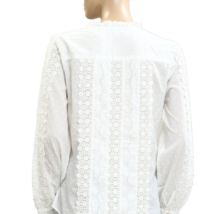 Sundance Floral Eyelet Embroidered Shirt Blouse Top