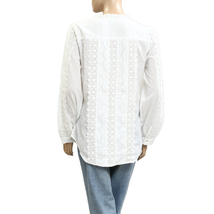 Sundance Floral Eyelet Embroidered Shirt Blouse Top