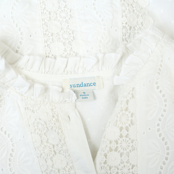Sundance Floral Eyelet Embroidered Shirt Blouse Top