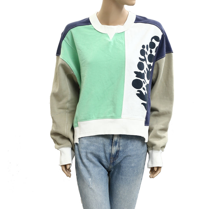 Free People FP Movement Intercept Logo Pullover Sweatshirt Top