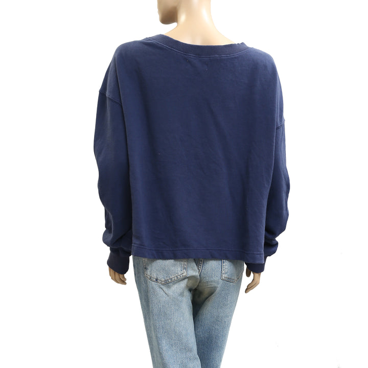 By Anthropologie Appliqué Pullover Sweater Blouse Top