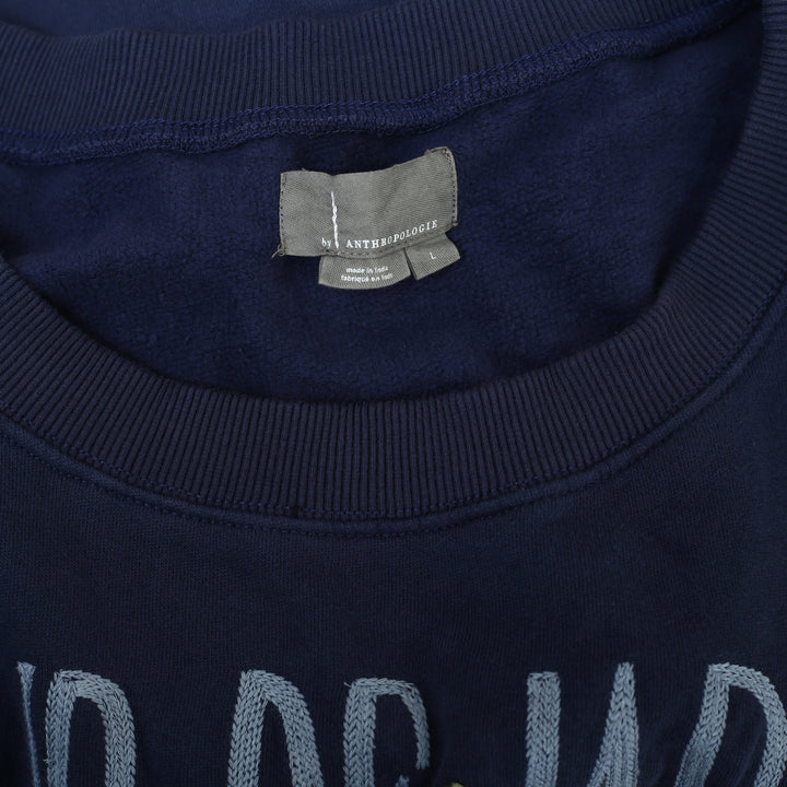 By Anthropologie Appliqué Pullover Sweater Blouse Top