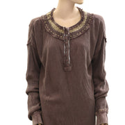 Free People We The Free Holly Henley Tunic Thermal Top