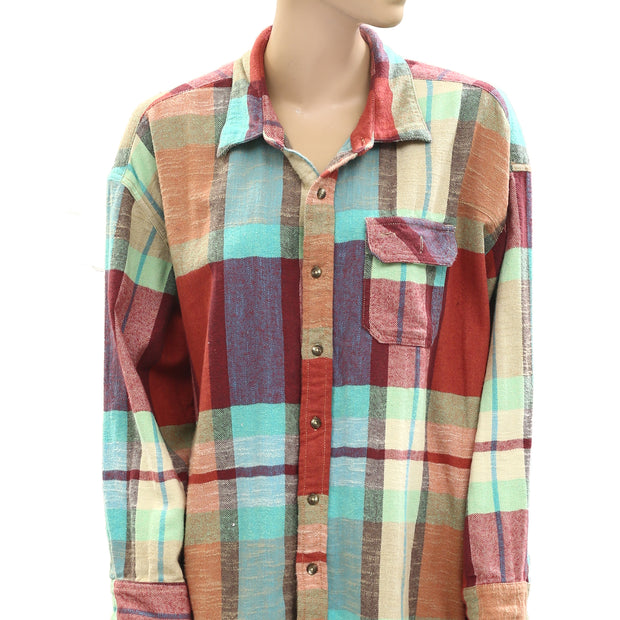 BDG Urban Outfitters Dani Flannel Shirt Tunic Top