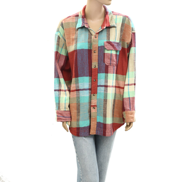 BDG Urban Outfitters Dani Flannel Shirt Tunic Top