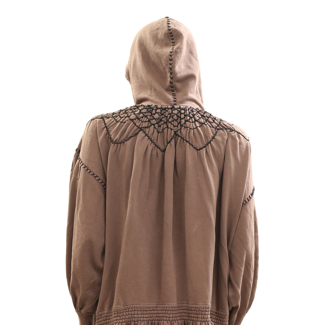 Free People Marty Smocked Mini Dress Hoodie