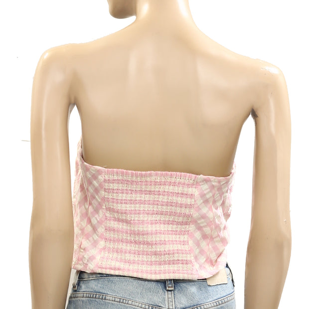 Free People Leilani Gingham Cropped Tube Top