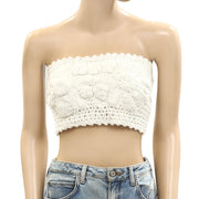 Free People Floral Crochet Blouse Tube Top