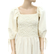 Saylor Anthropologie Popcorn Smocked Cotton Mini Dress