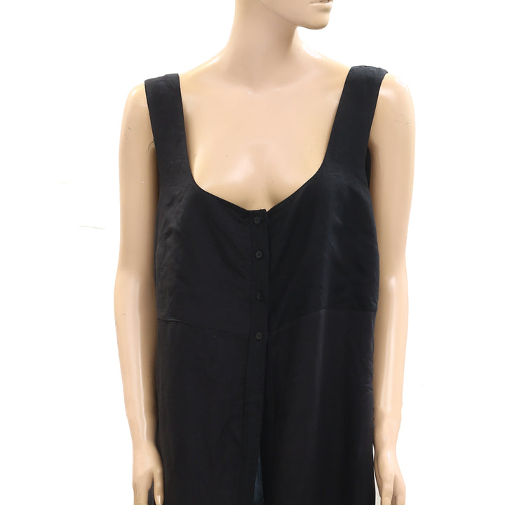 By Anthropologie Sleeveless Flyaway Linen Tunic Vest Top