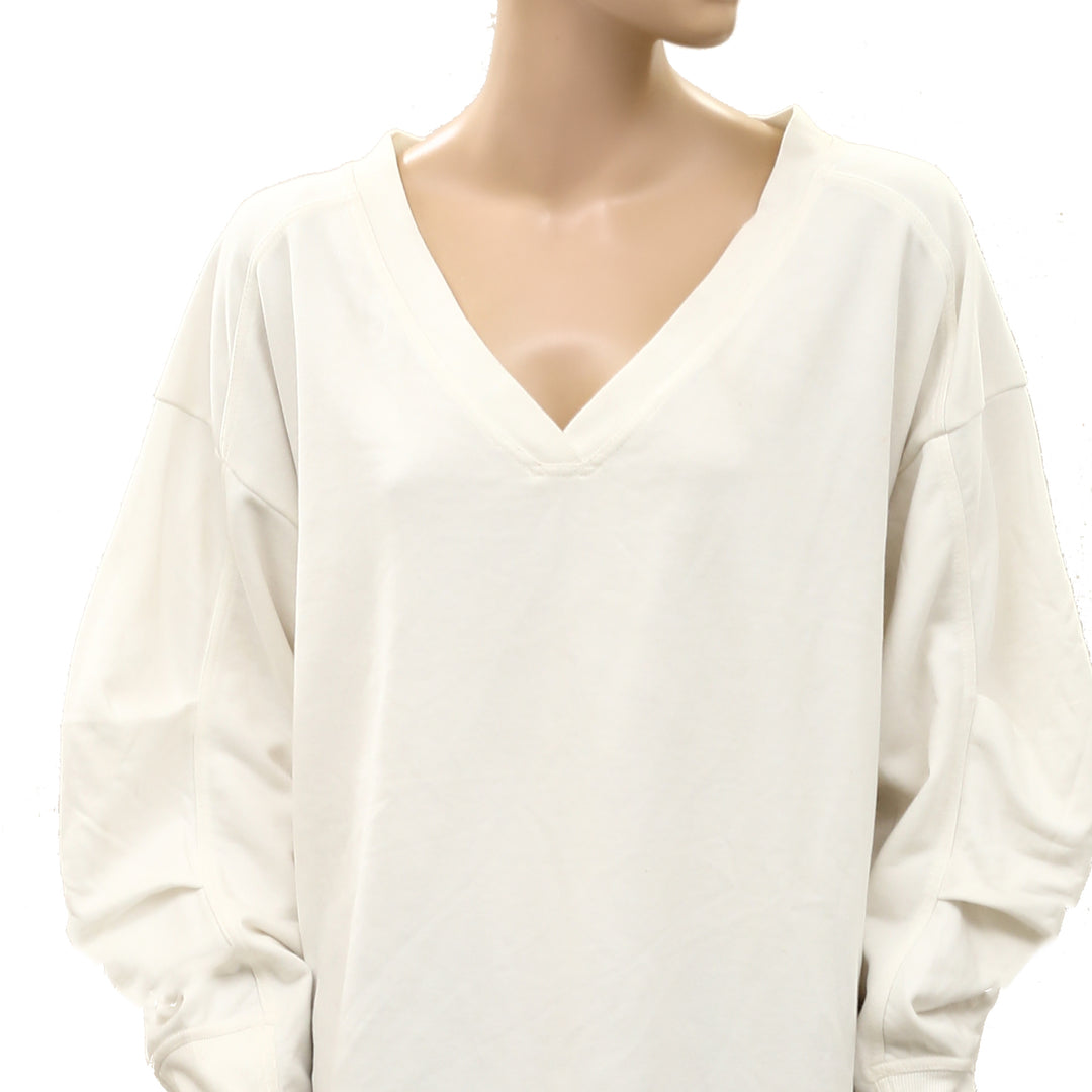 Daily Practice By Anthropologie V-Neck Batwing Sweatshirt Tunic Top