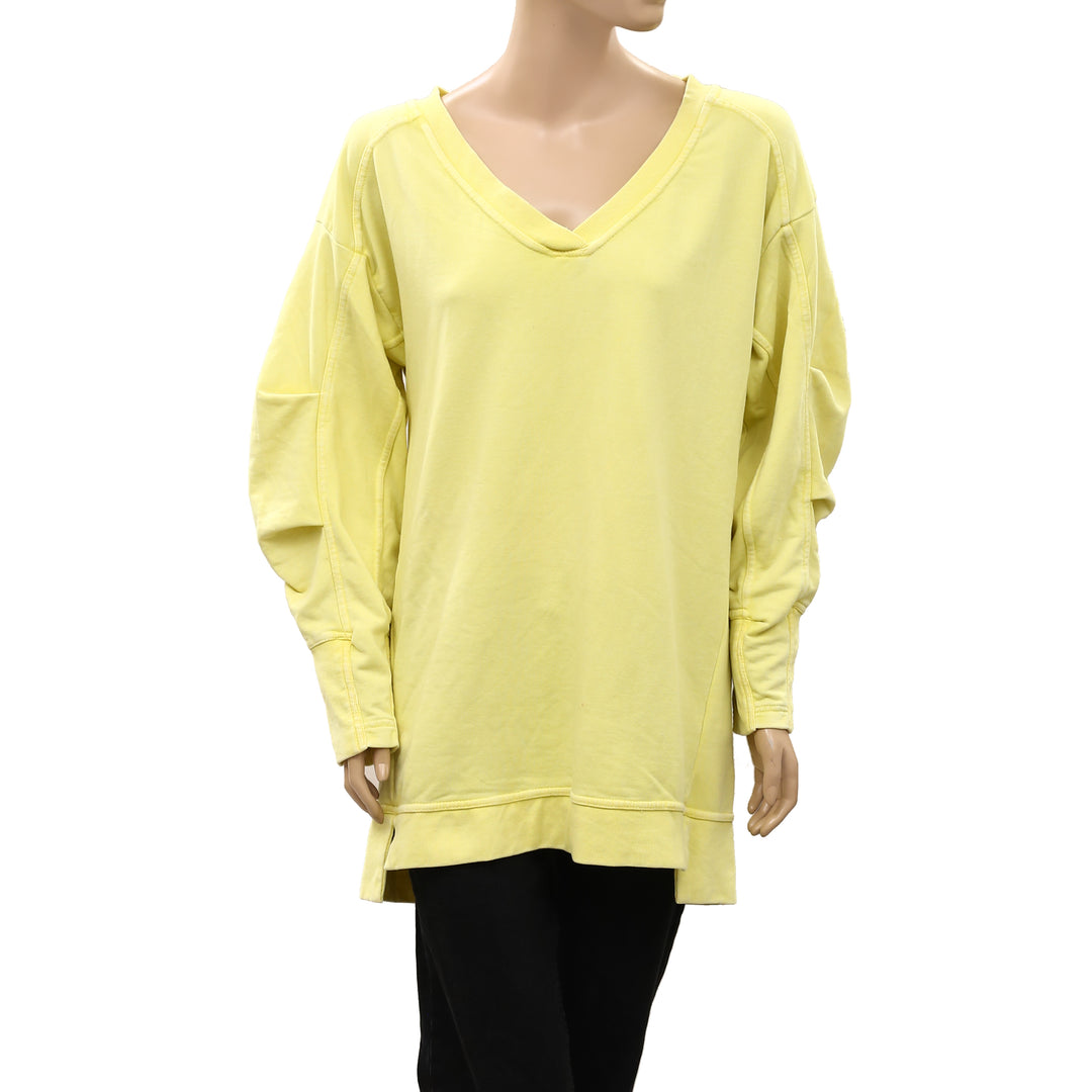 Daily Practice By Anthropologie V-Neck Batwing Sweatshirt Tunic Top