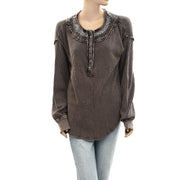 Free People We The Free Holly Henley Tunic Thermal Top