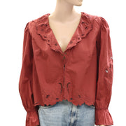 Free People Maisie Cutwork Blouse Top