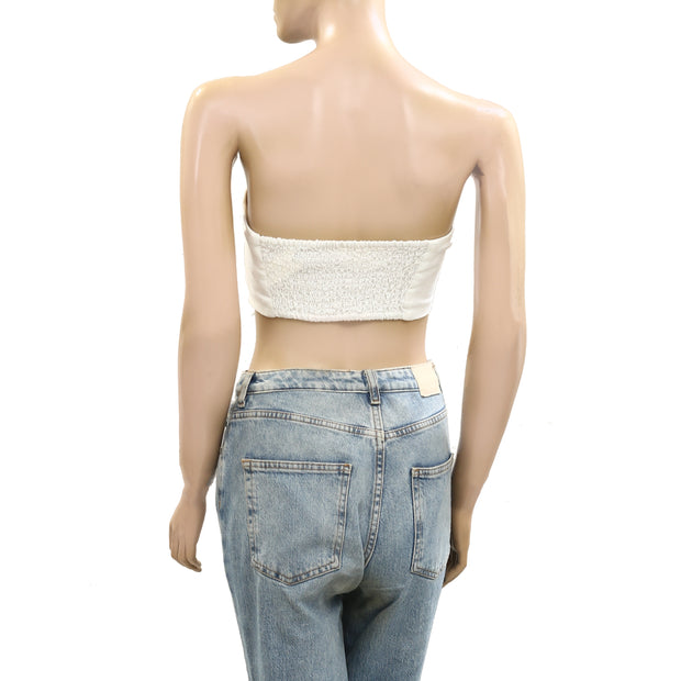 By Anthropologie Tie Bandeau Crop Tube Top