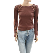 Free People Lost Love Long-Sleeve Blouse Top