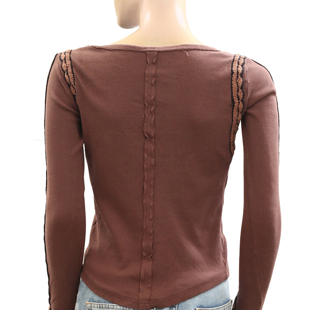 Free People Lost Love Long-Sleeve Blouse Top