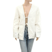 Free People Tie-Front Denim Jacket Top