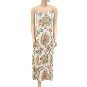 By Anthropologie The Aliza Strapless Linen Maxi Dress