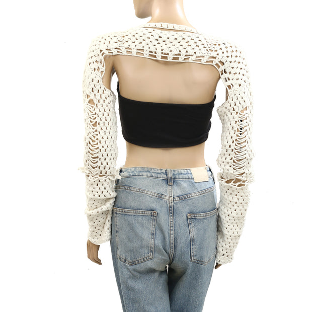 Free People Crochet Lace Bolero Cropped Top