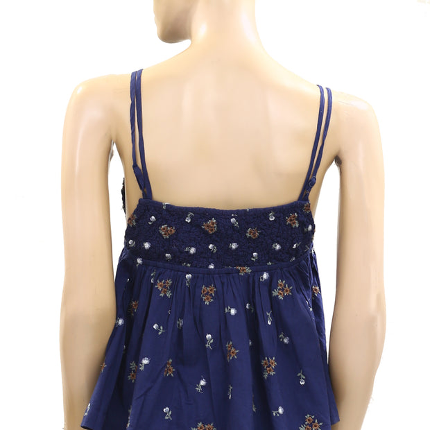 Free People Intimately Out Of Town Embroidered Cami Tank Top