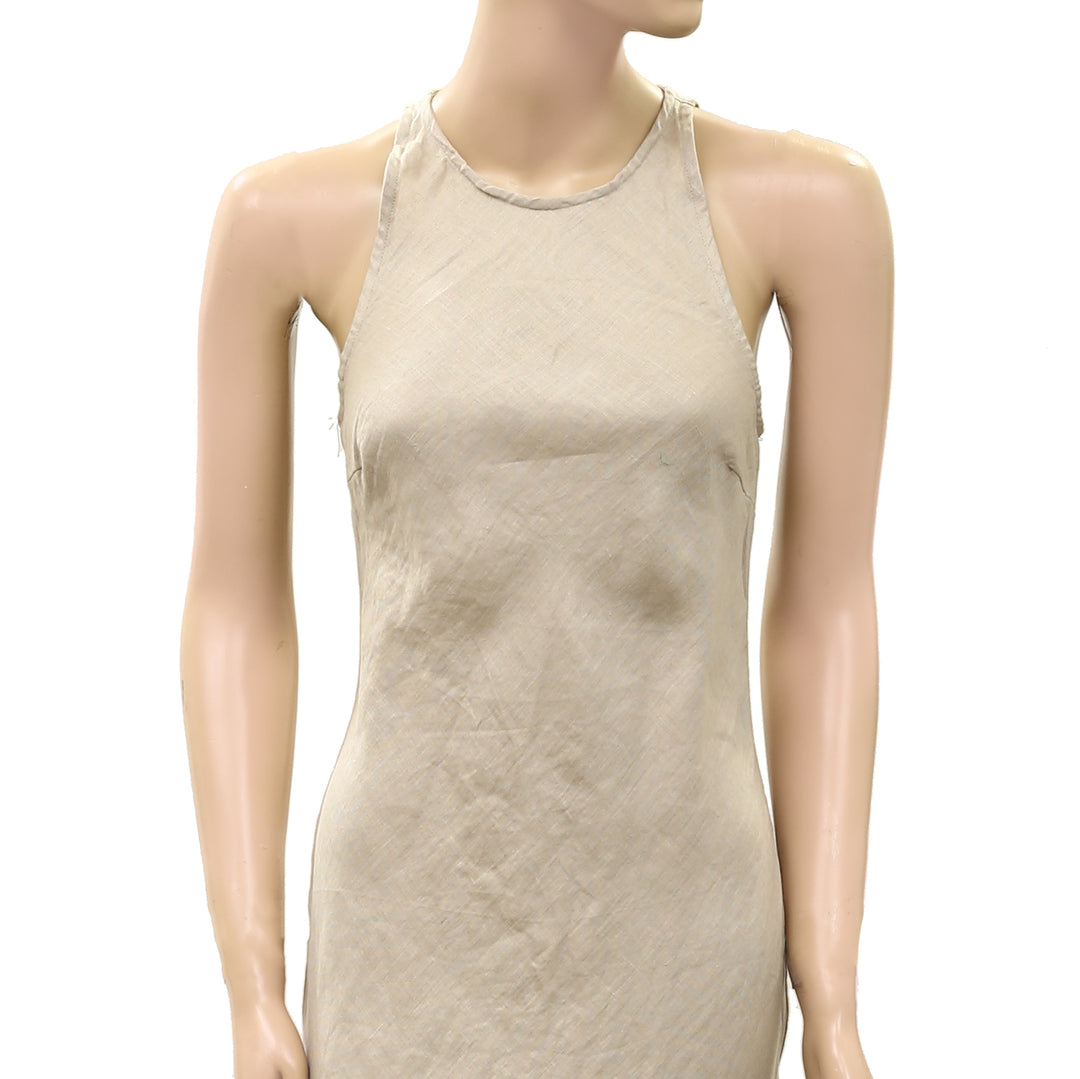 James Perse Los Angeles Linen Halter Maxi Dress