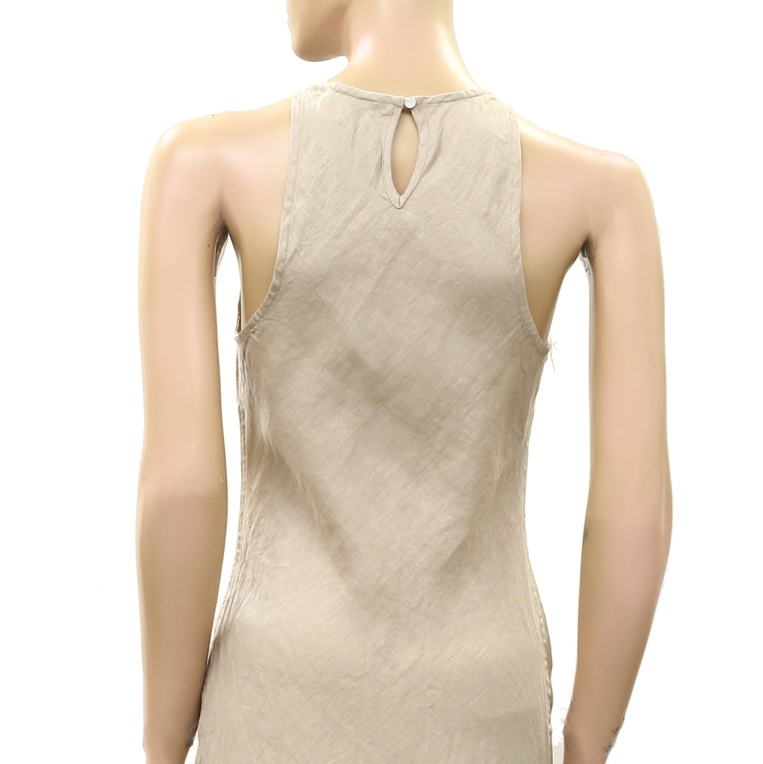 James Perse Los Angeles Linen Halter Maxi Dress