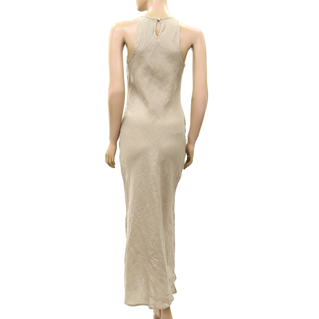James Perse Los Angeles Linen Halter Maxi Dress