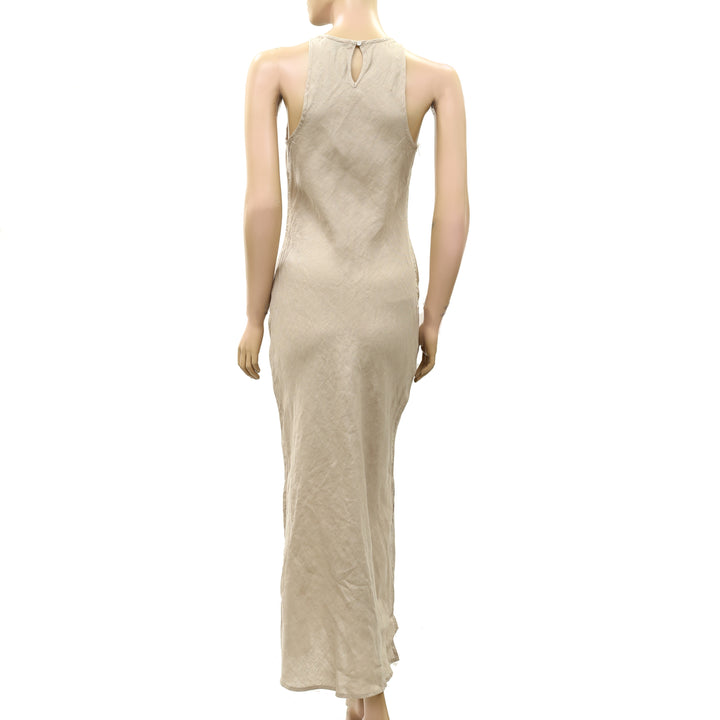 James Perse Los Angeles Linen Halter Maxi Dress
