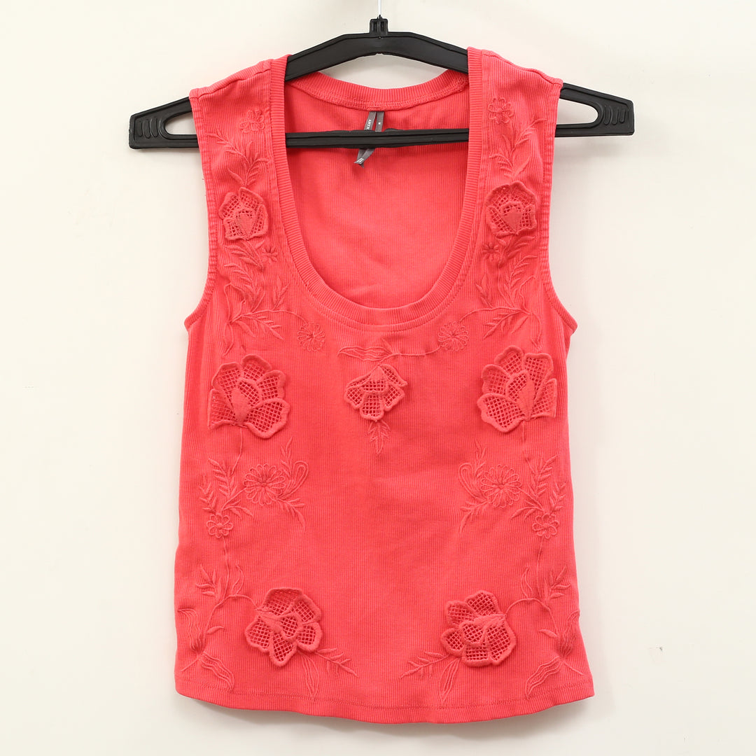 By Anthropologie Embellished Scoop-Neck Blouse Tank Top