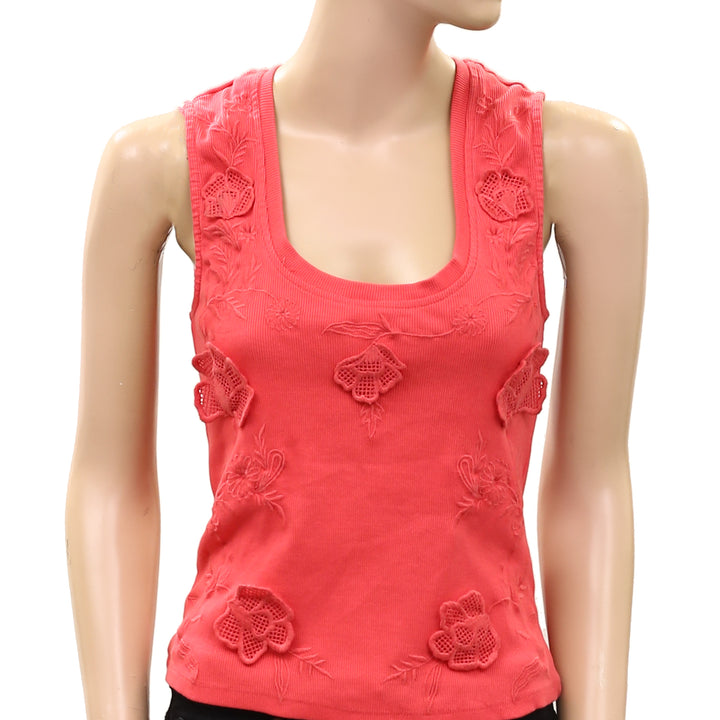 By Anthropologie Embellished Scoop-Neck Blouse Tank Top