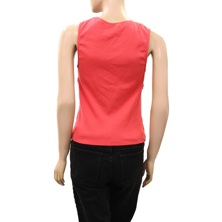 By Anthropologie Embellished Scoop-Neck Blouse Tank Top