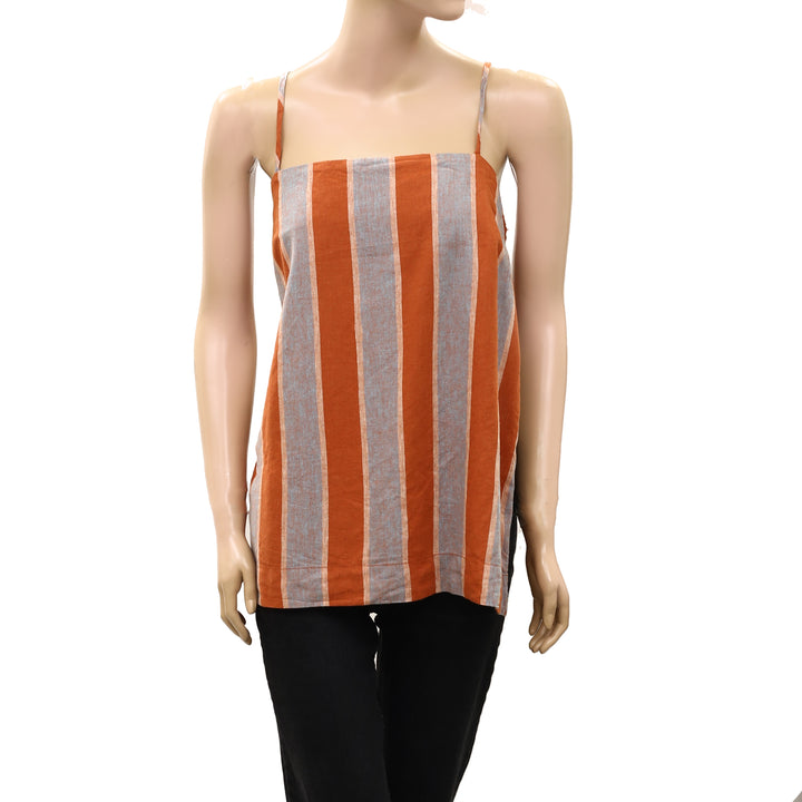Free People Free-est Sightseer Linen Striped Tank Top