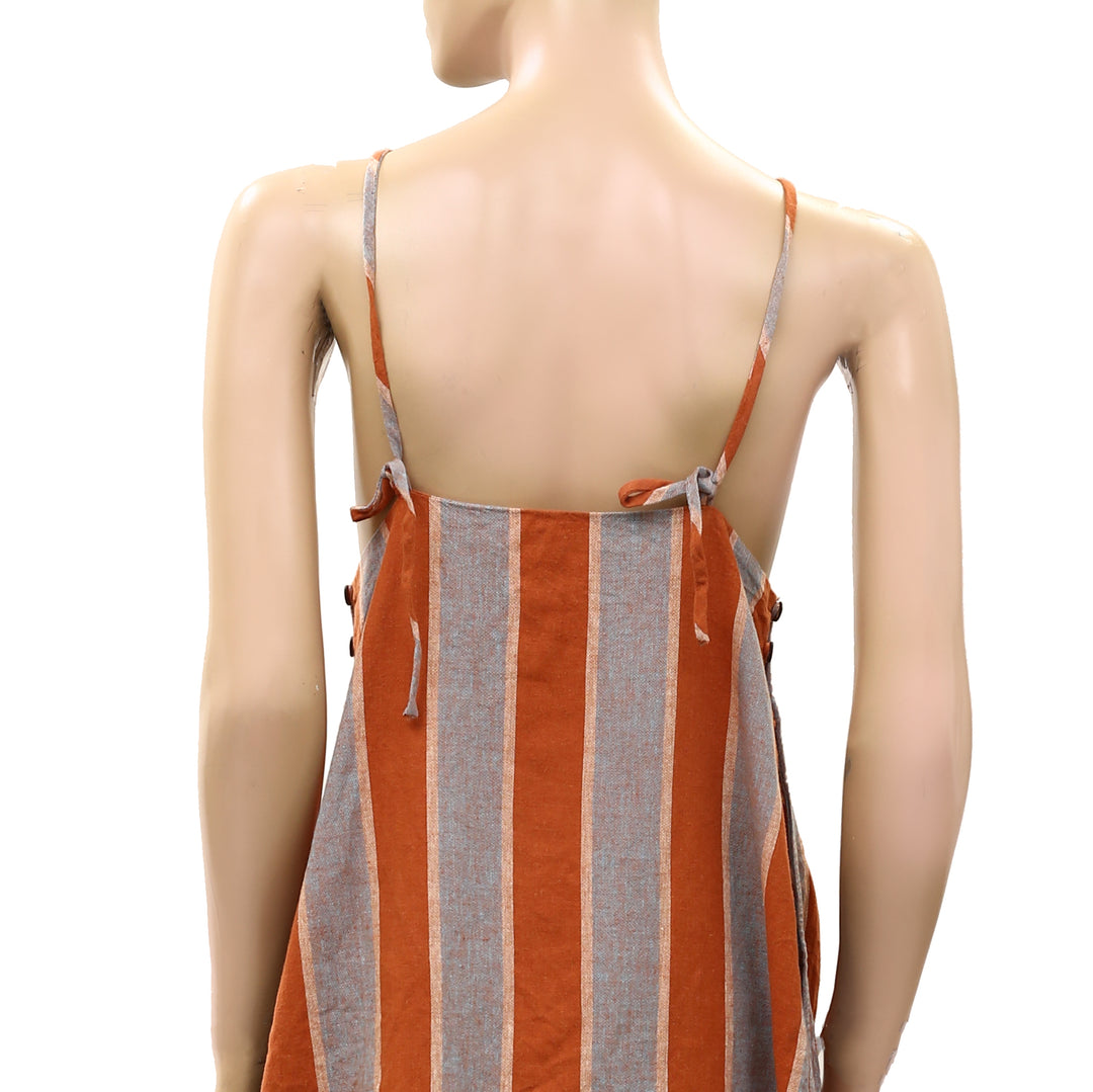 Free People Free-est Sightseer Linen Striped Tank Top