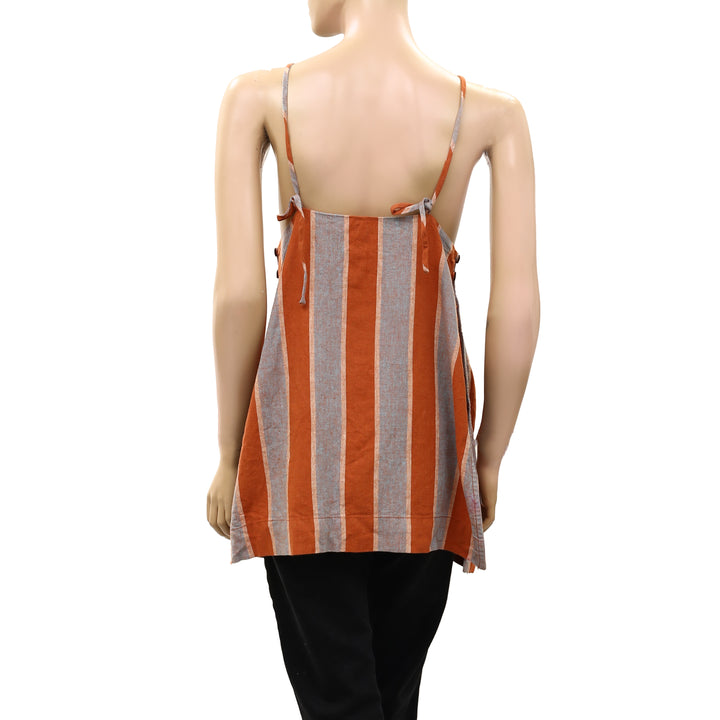 Free People Free-est Sightseer Linen Striped Tank Top