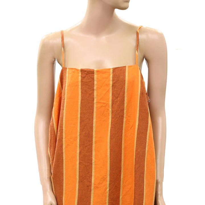 Free People Free-est Sightseer Linen Striped Tank Top